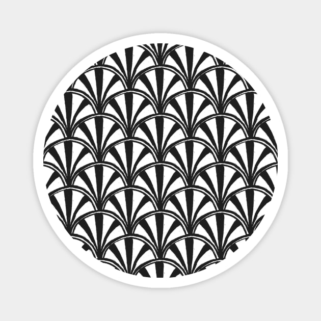 Scallop - monochrome Magnet by crumpetsandcrabsticks